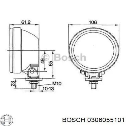 Лампа-фара левая/правая Bosch 0306055101