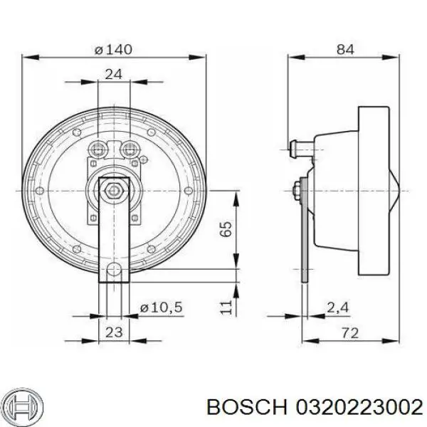 Сигнал звуковой (клаксон) Bosch 0320223002