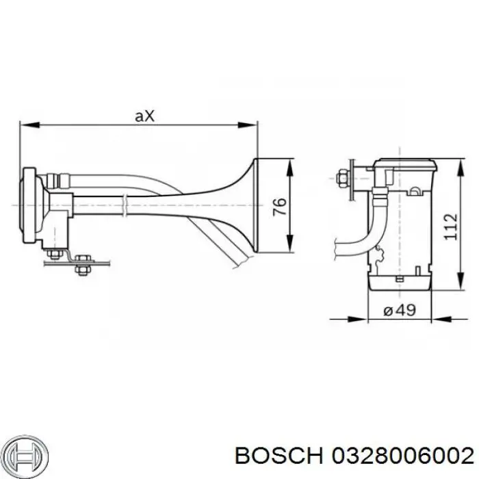 Автомобильный клаксон Bosch 328006002 цена, от 50.65 USD