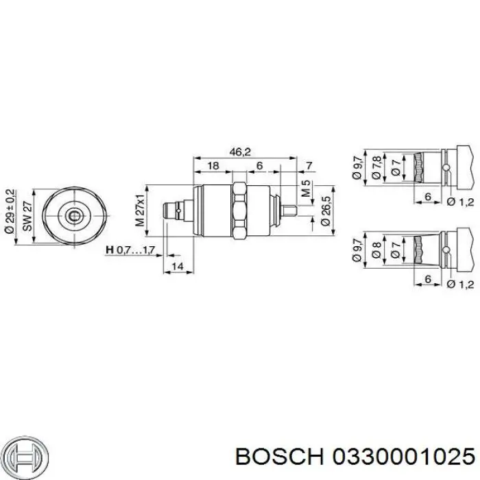 0330001025 Bosch Клапан ТНВД электромагнитный