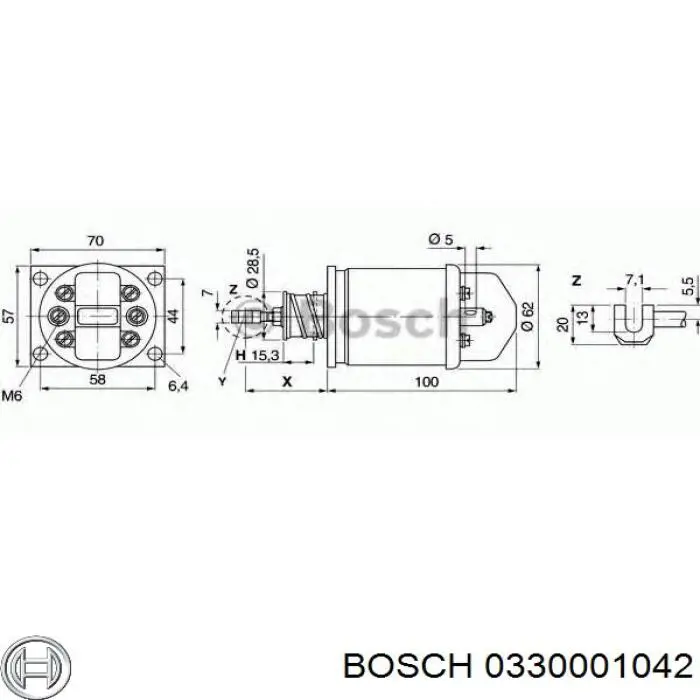 Купить 0330001042 Bosch Клапан ТНВД отсечки топлива (дизель-стоп)