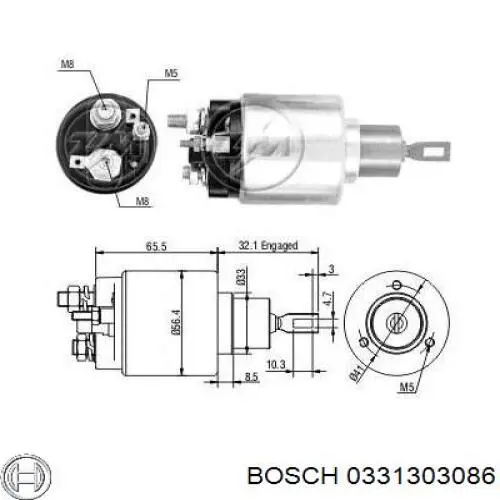 0331303086 Bosch Тяговое реле стартера