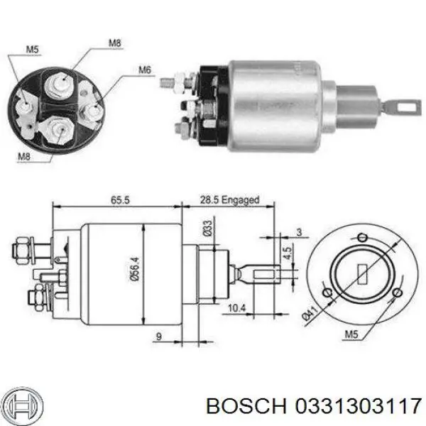 Купить 0331303117 Bosch Тяговое реле
