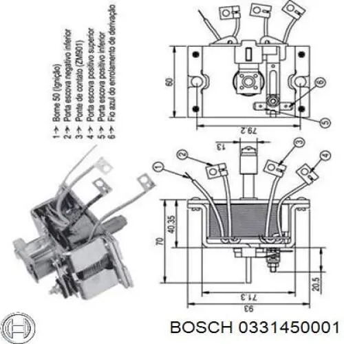 0331450001 Bosch реле втягивающее стартера