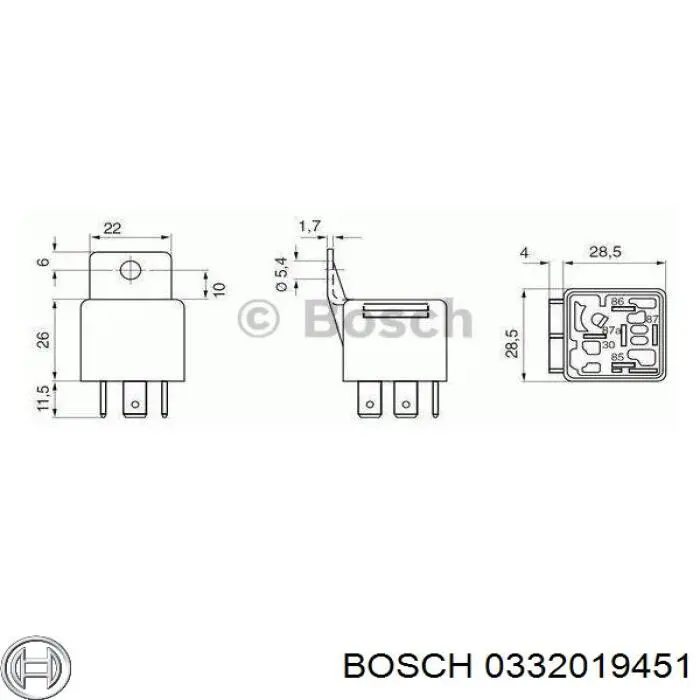 Relé, aire acondicionado 0332019451 Bosch