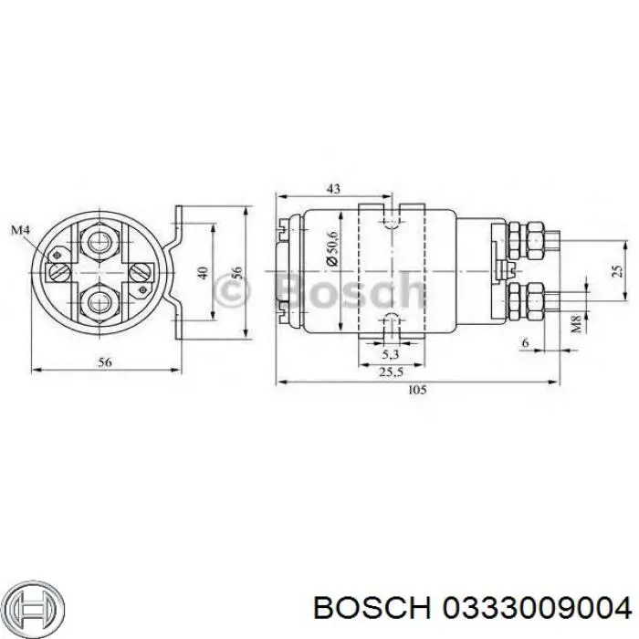 0333009004 Bosch реле втягивающее стартера