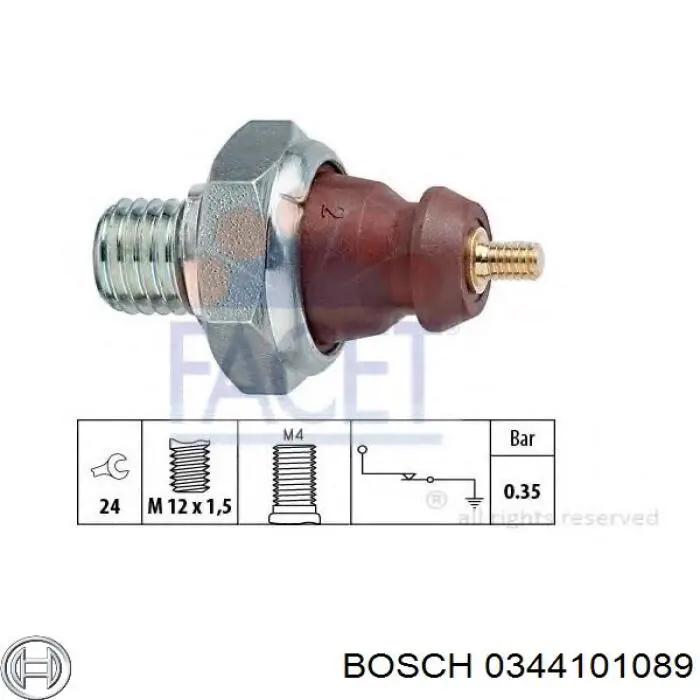 Купить 0344101089 Bosch Датчик давления масла