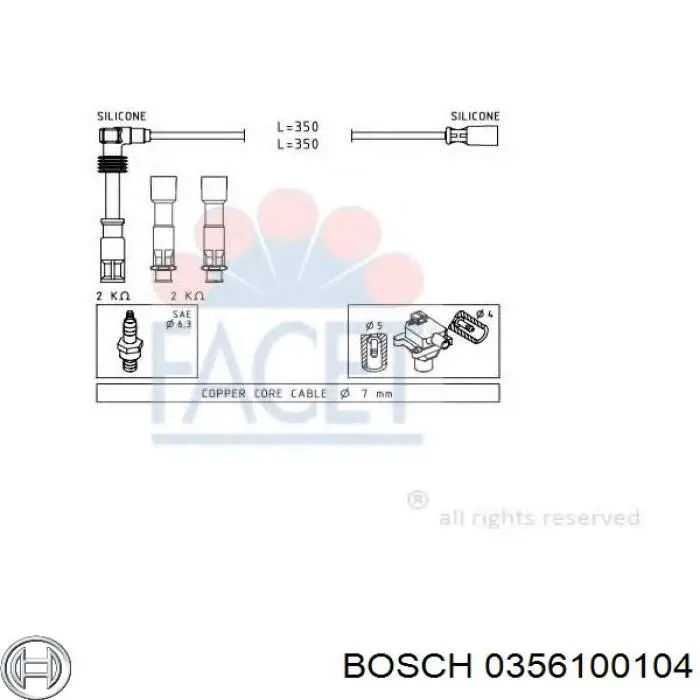 Наконечник свечи зажигания Bosch 0356100104 цена, от 4.93 USD