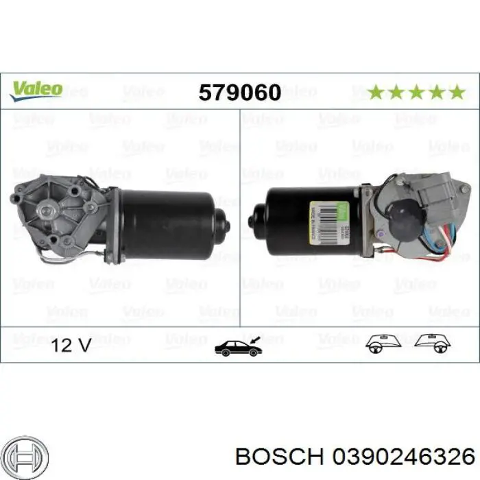 Купить 0390246326 Bosch Мотор стеклоочестителя