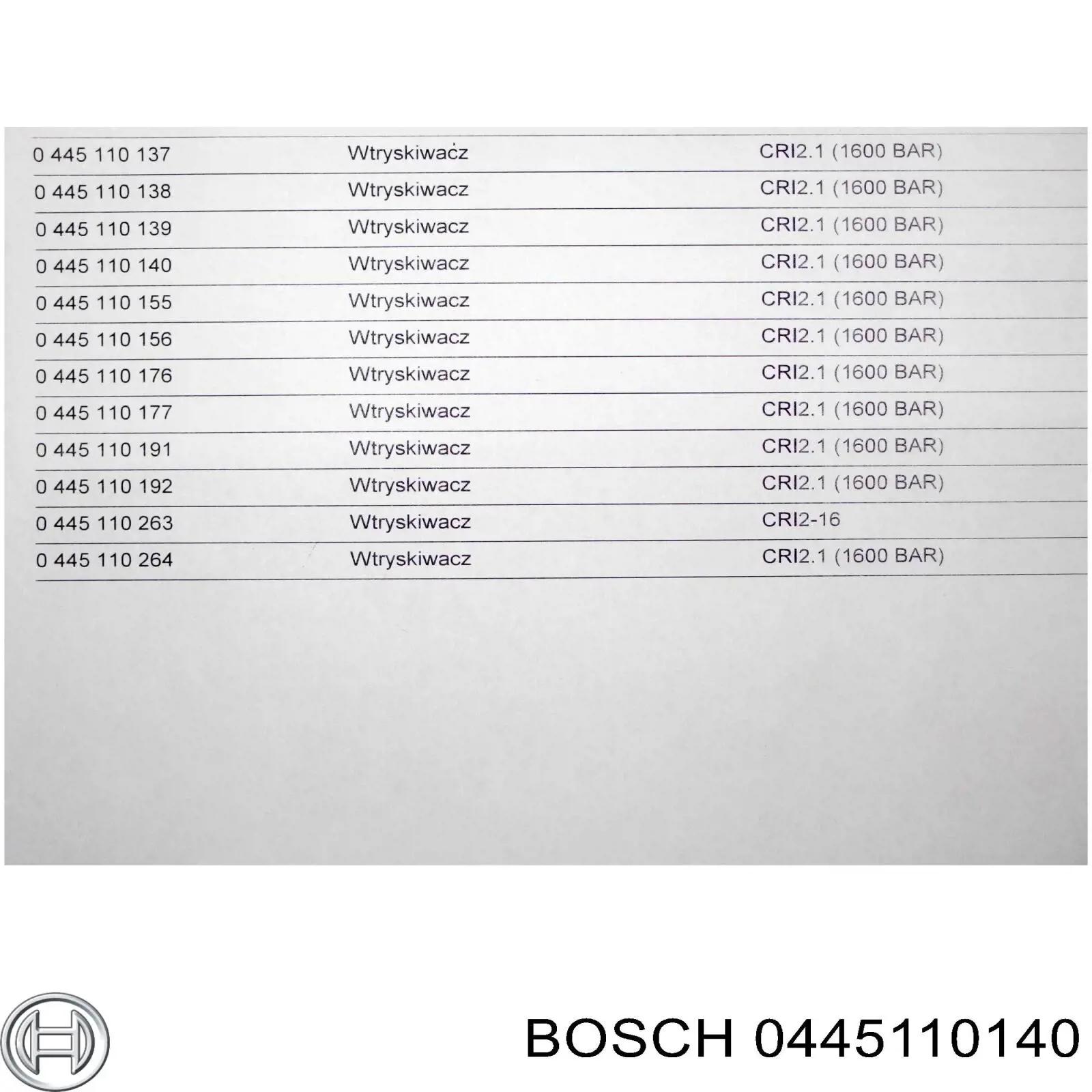 0445110140 Bosch форсунки