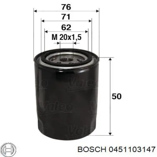 0451103147 Bosch Масляный фильтр двигателя