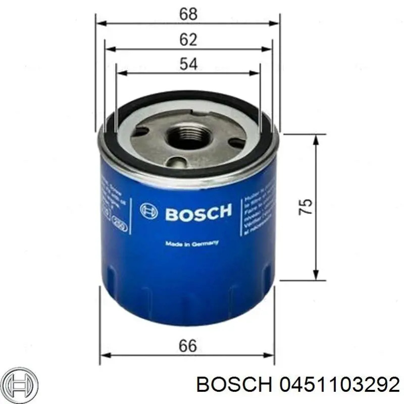 Filtro de aceite 0451103292 Bosch