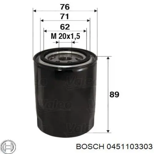0451103303 Bosch масляный фильтр