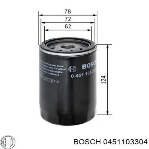 0 451 103 304 Bosch масляный фильтр