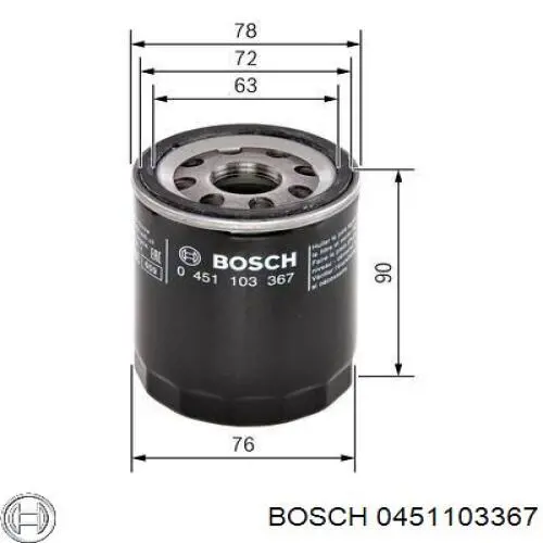 Filtro de aceite 0451103367 Bosch