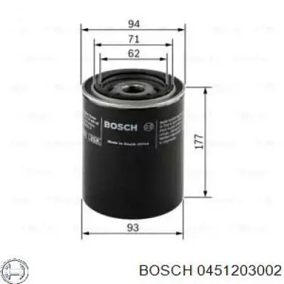 Filtro de aceite 0451203002 Bosch