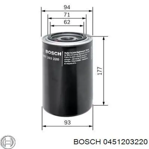 Filtro de aceite 0451203220 Bosch