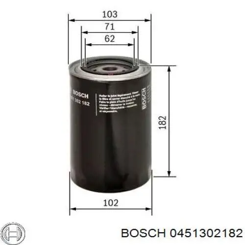 0451302182 Bosch масляный фильтр