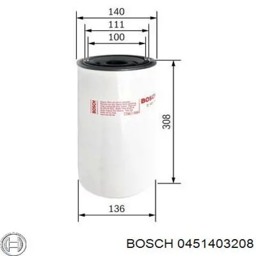 Filtro de aceite 0451403208 Bosch