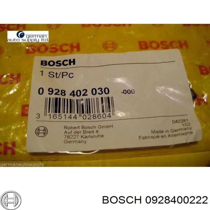 0928400222 BOSCH Corte, inyección combustible original y equivalente
