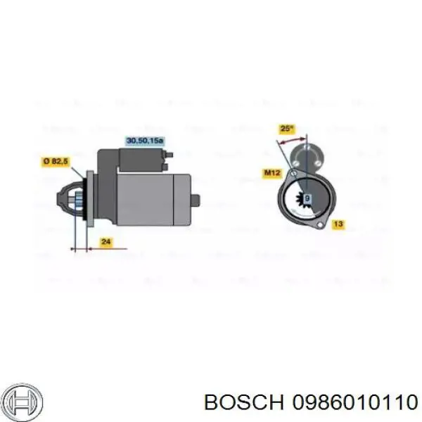 0 986 010 110 Bosch стартер