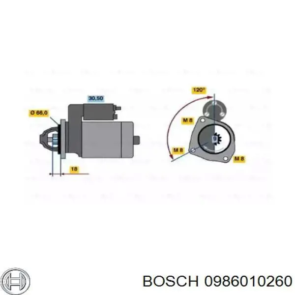 0986010260 Bosch стартер