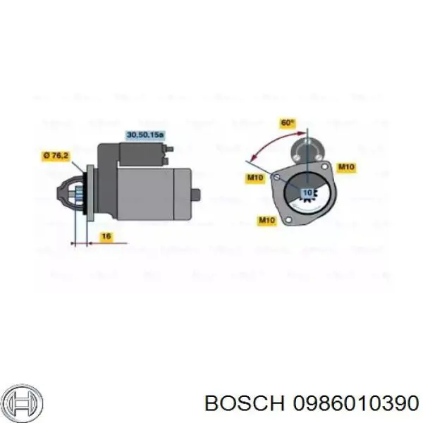 Стартер 0986010390 Bosch