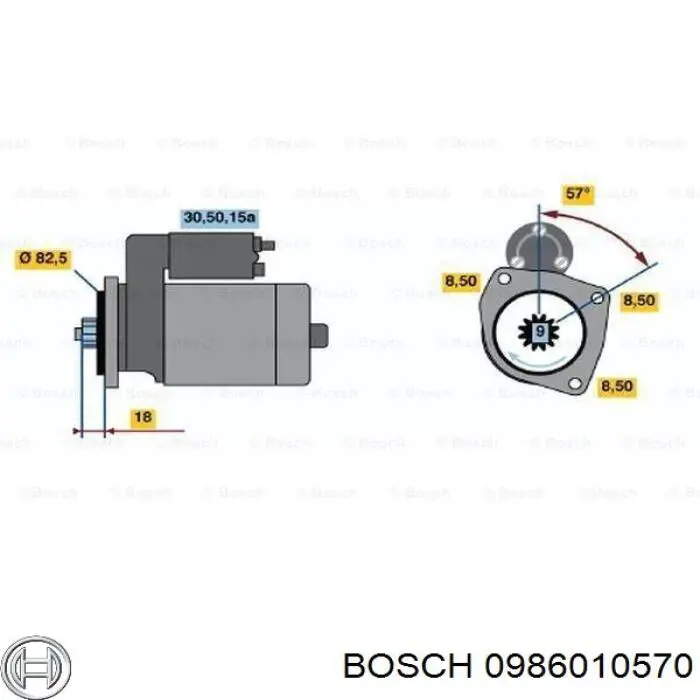 0986010570 Bosch стартер