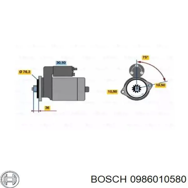 0986010580 Bosch стартер