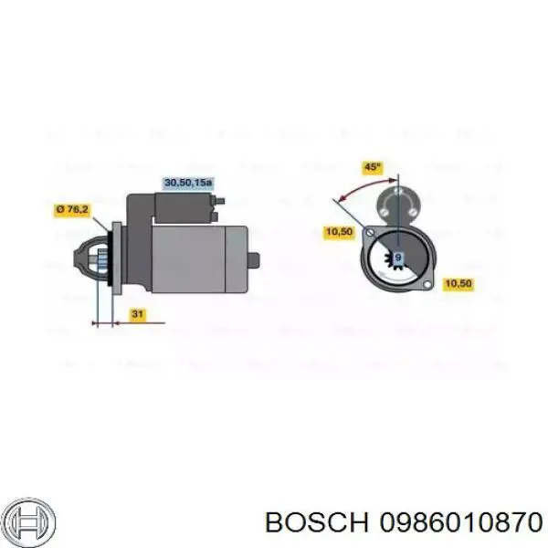 0986010870 Bosch стартер