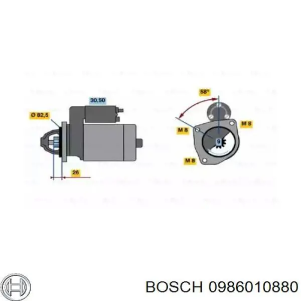 0986010880 Bosch стартер