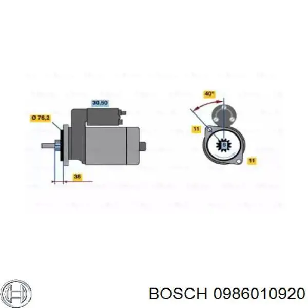 0986010920 Bosch стартер