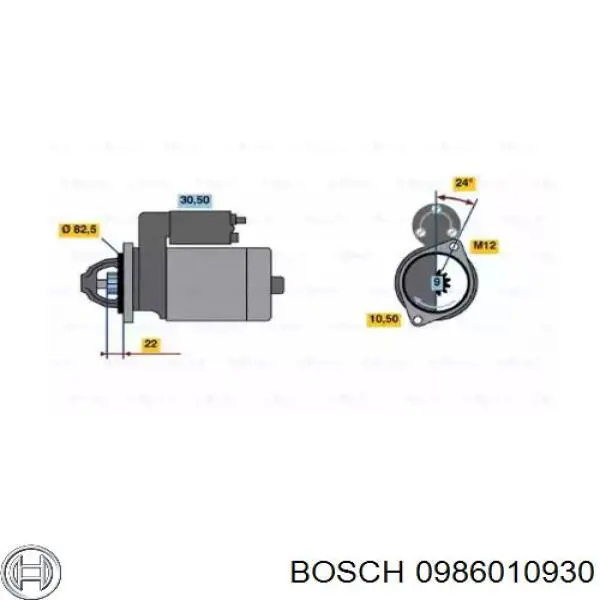 0986010930 Bosch стартер