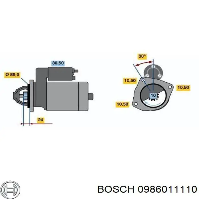 0986011110 Bosch стартер