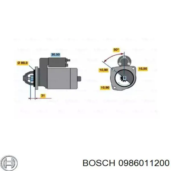 Стартер 0986011200 Bosch