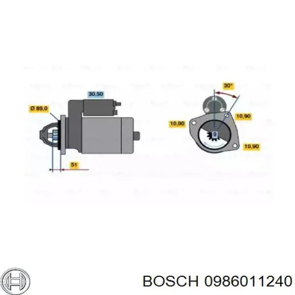 0986011240 Bosch стартер