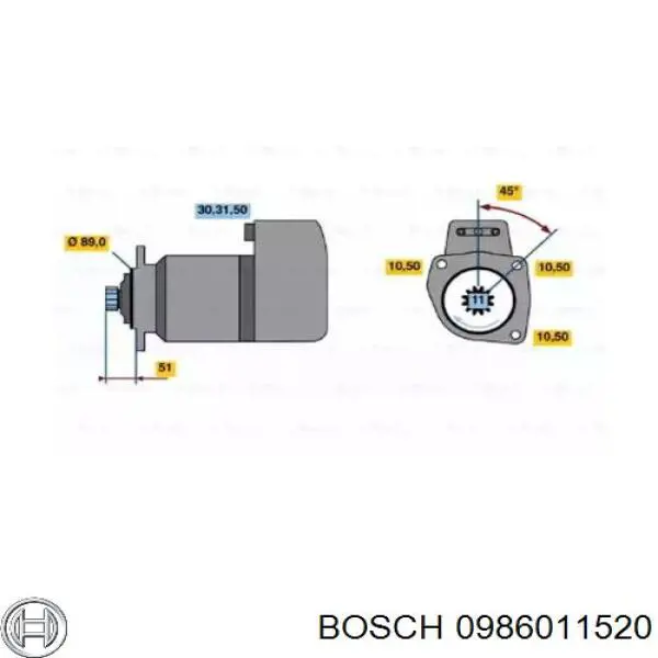 0986011520 Bosch стартер