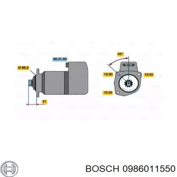 0986011550 Bosch стартер
