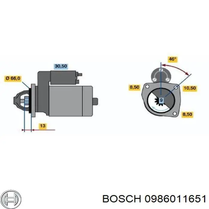 0986011651 Bosch стартер