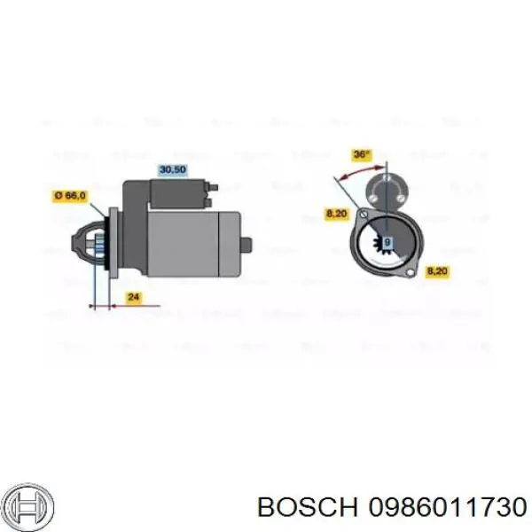 0986011730 Bosch стартер