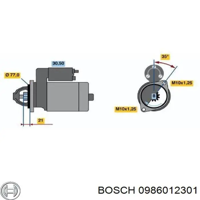 0 986 012 301 Bosch стартер
