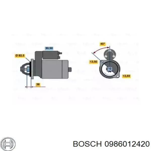 Стартер 0986012420 Bosch