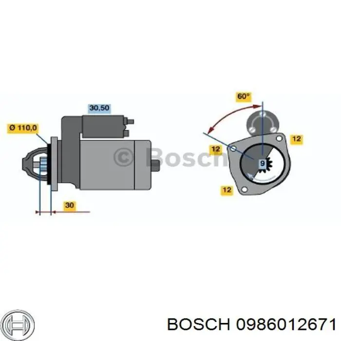 0986012671 Bosch стартер