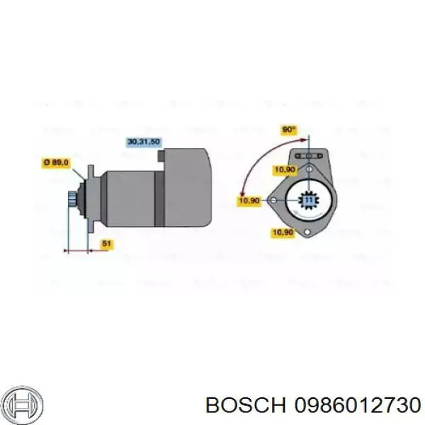 0986012730 Bosch стартер