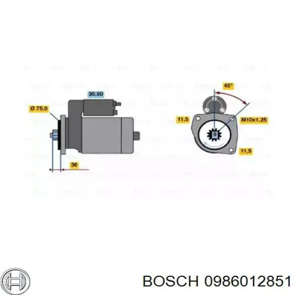 Стартер 0986012851 Bosch