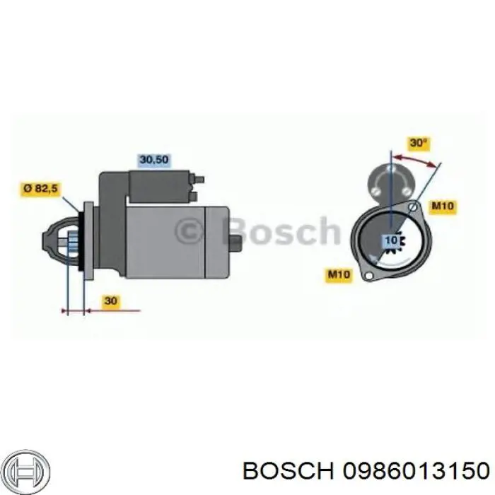 Стартер Bosch 0986013150 цена, от 63.35 USD