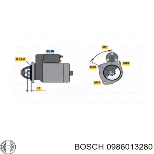 0986013280 Bosch стартер