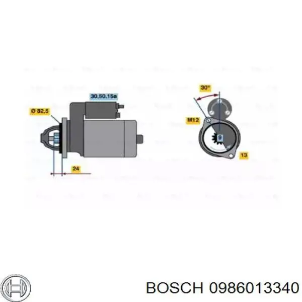 Стартер 0986013340 Bosch