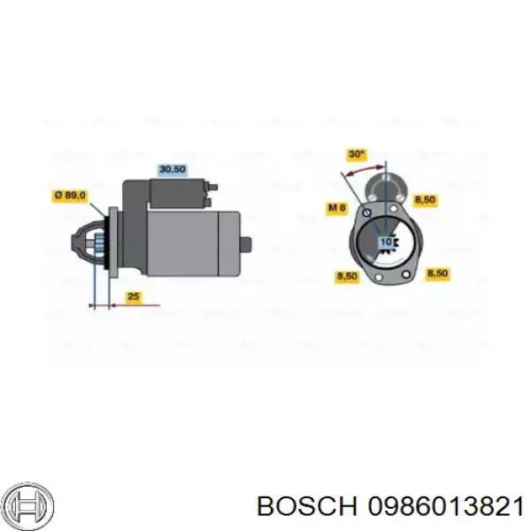 Стартер 0986013821 Bosch