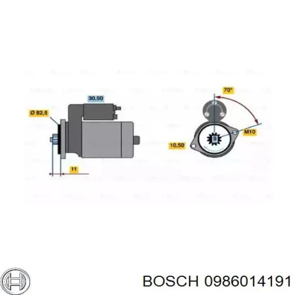 Стартер 0986014191 Bosch